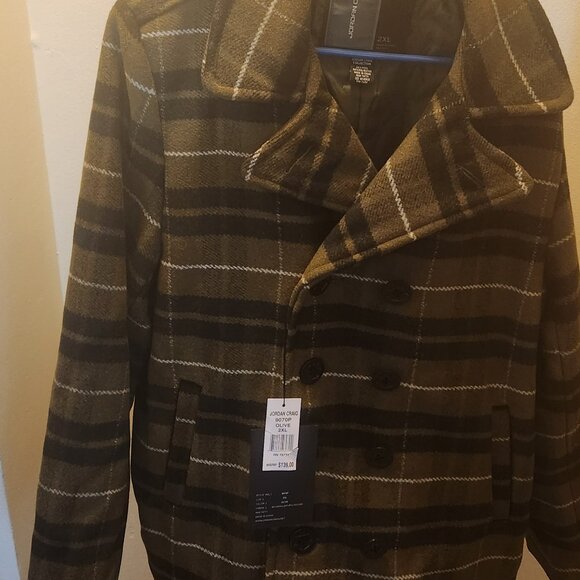 Jordan Craig Olive/Black Pea Coat - Picture 6 of 10